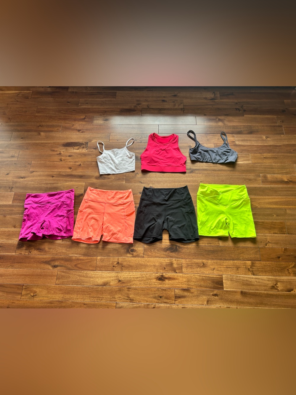 Fabletics Mixed Activewear Set - Neon Pink, Coral, Black, Lime, Gray, White